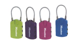 Candado sobre cremallera con cable de acero; no recomendable