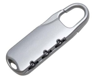 Candado sobre cremallera; no recomendable